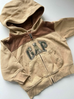 Campera marron y beige frisa gap 12m(256)