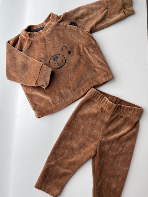 Conjunto de dos piezas de plush marron osito Crayon t6m (172)