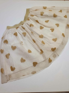 Pollera de tull corazones dorados Grisino 3-4A(341) - comprar online