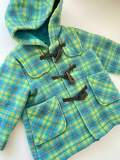 Tapado a cuadros azul y verde benetton 3a(151)
