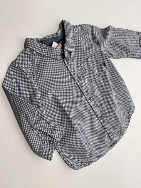 Camisa cuadros azul H&M t6-9m(01)