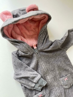 Enterito gris polar con capucha rosa carters 3m(255) - comprar online