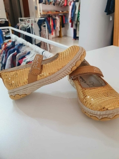 Zapatillas lentejuelas doradas papaya t.25-26(341) - comprar online
