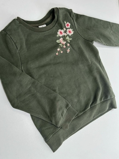 Buzo verde rsutico flores bordadas Cheeky 4a(354) - comprar online