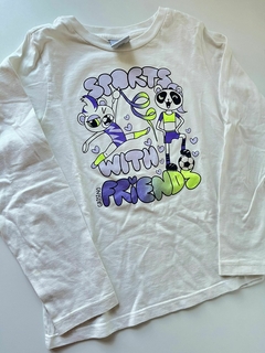 Remera ml blanca "sport with friend" grisino 9-10a(173) SEGUNDA SELECCION