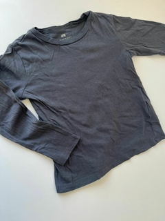 Remera ml gris oscuro lisa h&M 4-5A(01)