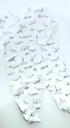 Enterito blanco de aviones algodon babycottons 3m(249)