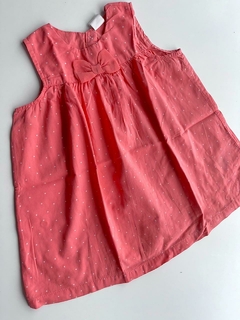 Vestido salmon de lunares HyM 9m(83)
