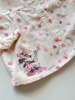 Camisa corderoy blanca corazón y minnie Disney 6m (139)