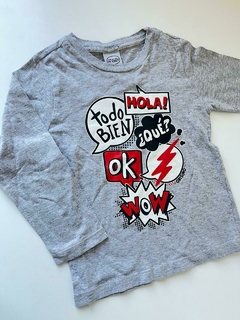 Remera ml gris de textos grisino 3-4a(260)