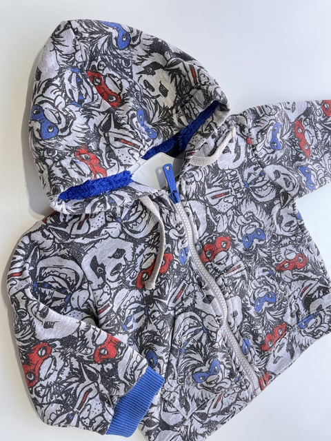 Campera Grisino azul animales t9-12m(02)