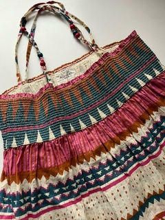 Vestido arabesco fucsia y lila con dorado rapsodia 14a(289) - comprar online