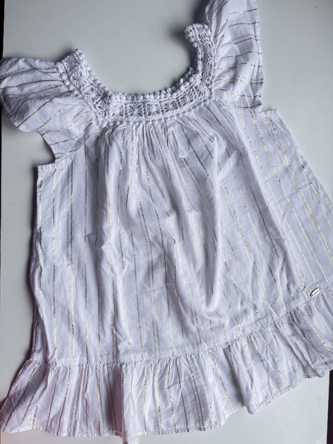 Camisola blanca con lineas doradas Mimo t12a (160)