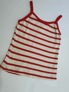 Musculosa rayada beige y roja Little akiabara 4a (56)