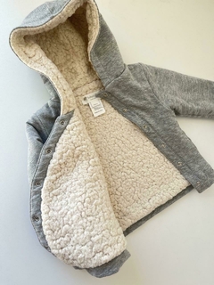 Campera gris con corderito baby cottons 9m(169) - comprar online