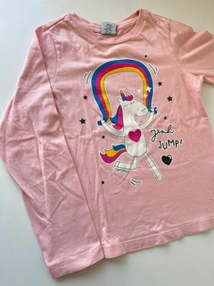 Remera rosa ml unicornio grisino 7-8(298)