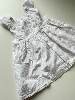 Vestido blanco encaje y lentejuelas sin manga mimo 3m(255)