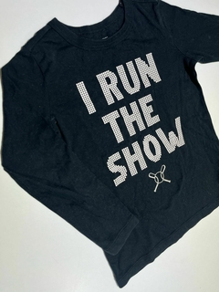 Remera ml negra " i run the show" Oshkosh 4-5a(174) - comprar online