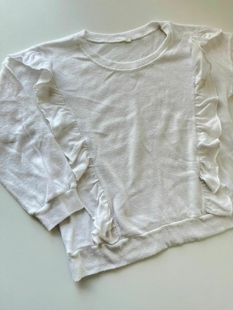 Sweter tejido blanco volados 8a(298)