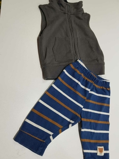 Conjunto peludito aa cuadros celeste cheeky 6m(356) - comprar online