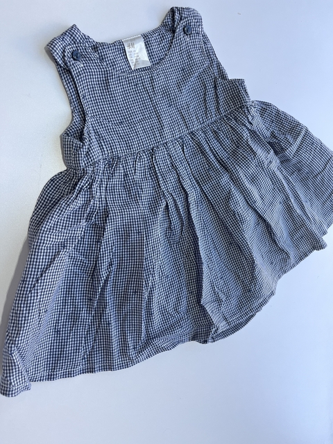 Vestido a cuadros azul y blanco HyM 4-6m (157)
