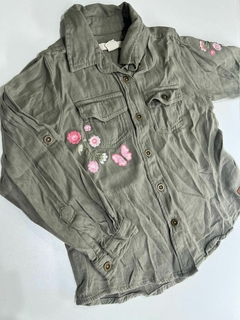 Camisa finita ml verde flores bordadas Cheeky 4a(354) - comprar online