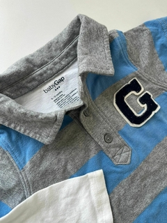 Body chomba rayado azul y gris algodón gap 6-12m(62) - comprar online