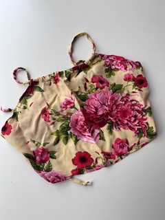 top beige con rosas - importado - T.10 (160)