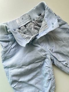 Pantalon celeste de corderoy babycottons 6m(135)