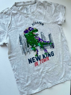 Remera mc blanca dino de lentejuela Tex 11-12a(161) - comprar online