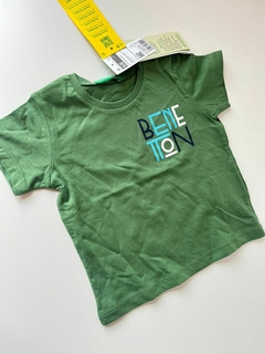 Remera mc verde benetton 6-9m(203)