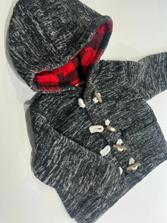 campera con capucha tejido jaspeado negro carters 12m(351 ) - comprar online