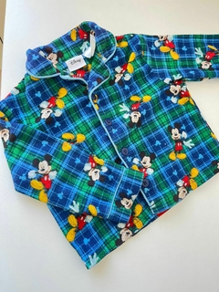 Pijama a cuadros azul y verde mickey disney 2a(151)