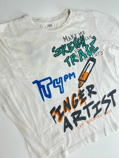 Remera blanca ml Finger Artist zara 8a(223)SEGUNDA SELECCION - comprar online