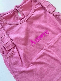 Musculosa rosa con volados "amore" Crayon 6a(161) - comprar online