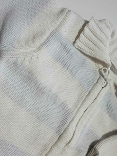 Campera azul y blanco tejido mimo 12m(174) - comprar online