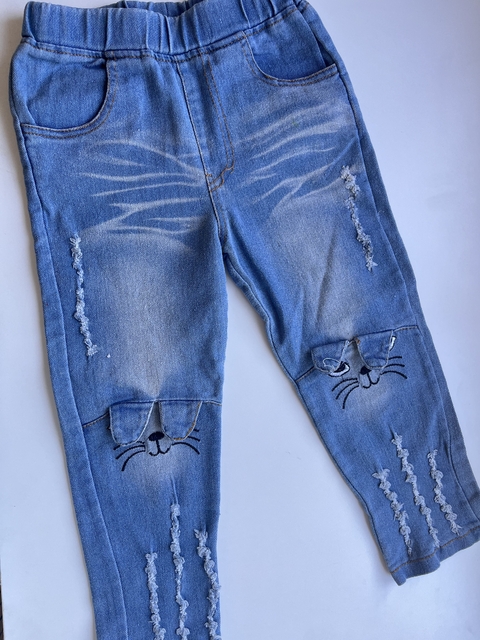 Jean celeste de gatitos importado t4/6a(181)