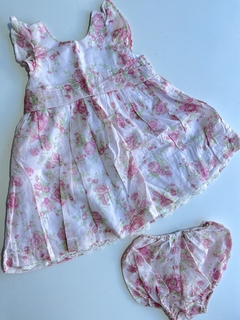 Vestido flores gasa Baby Cottons 9m(147)2da oportunidad