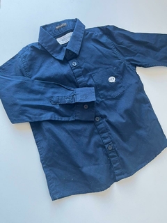 Camisa azul liso ml Plaza italia 18-24m(83)