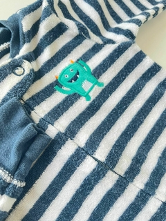 Enterito de toallon rayado azul carters 3m(230) - comprar online