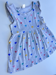 Vestido gris mc de corazones Yamp 18m(01)