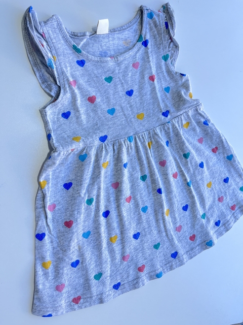 Vestido gris mc de corazones Yamp 18m(01)