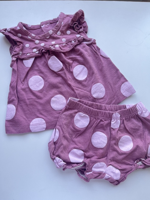 Conjunto rosa viejo lunares Carters t6m (48)