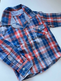 Camisa roja y azul a cuadros mimo 2a(110)