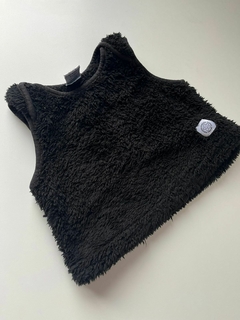 Chaleco negro peludito grisino 3-6m(255)