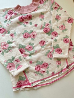 Buzo rustico blanco rosas alpiste 6-8a(278)