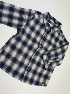 Camisa ml a cuadros azul zara 3a(79)