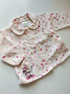 Camisa corderoy blanca corazón y minnie Disney 6m (139) - comprar online