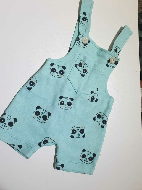Jardinero turquesa de algodon pandas pandy 3m(214)