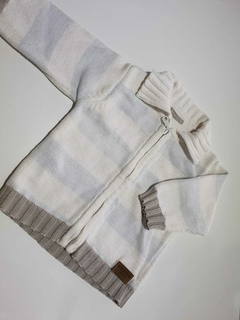 Campera azul y blanco tejido mimo 12m(174)